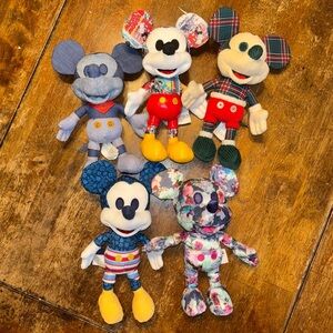 Set of 5 Disney Year of The Mouse Mickey Mouse Plush 2020 Limited Edition